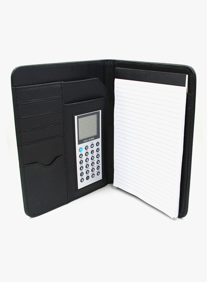 A5 PU Folder With Calculator & Memo Pad Black - Image 2