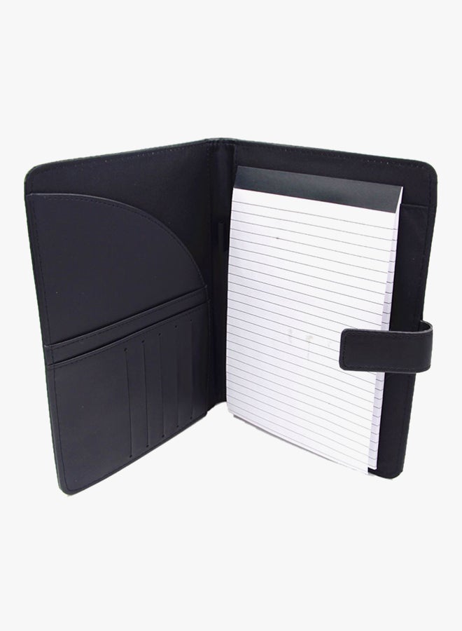 A5 PU Folder With Memo Pad & Magnetic Closure Black - Image 2