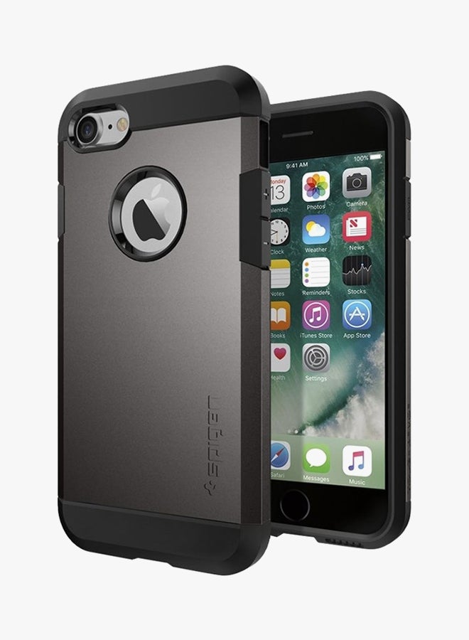 سبايجن غطاء حماية متين آرمور خلفي لهاتف أبل آيفون 7 جونميتال - Image 3