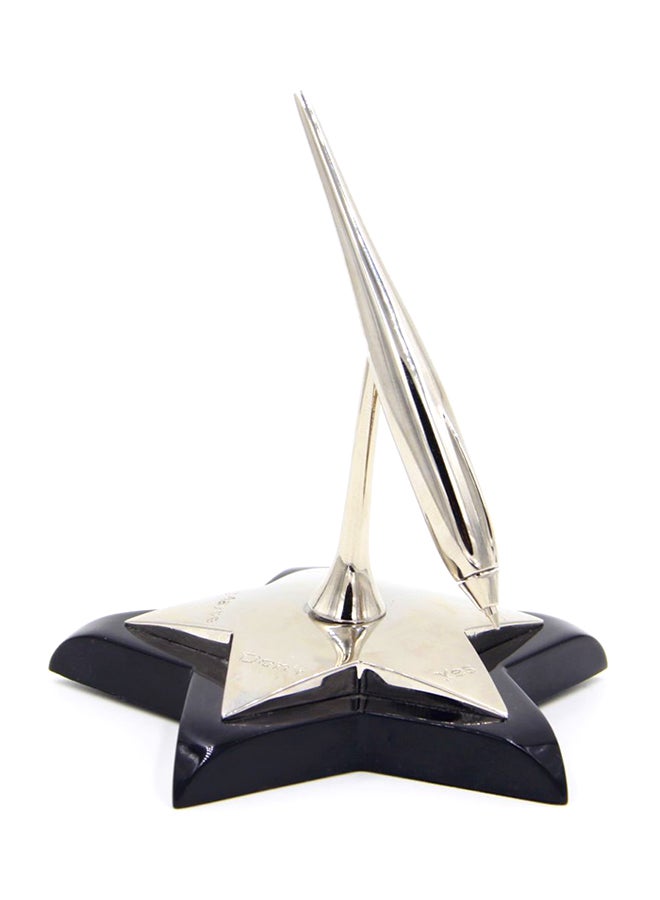 Metal Ballpoint Pen With Decision Maker Stand Black/Gold - Image 1