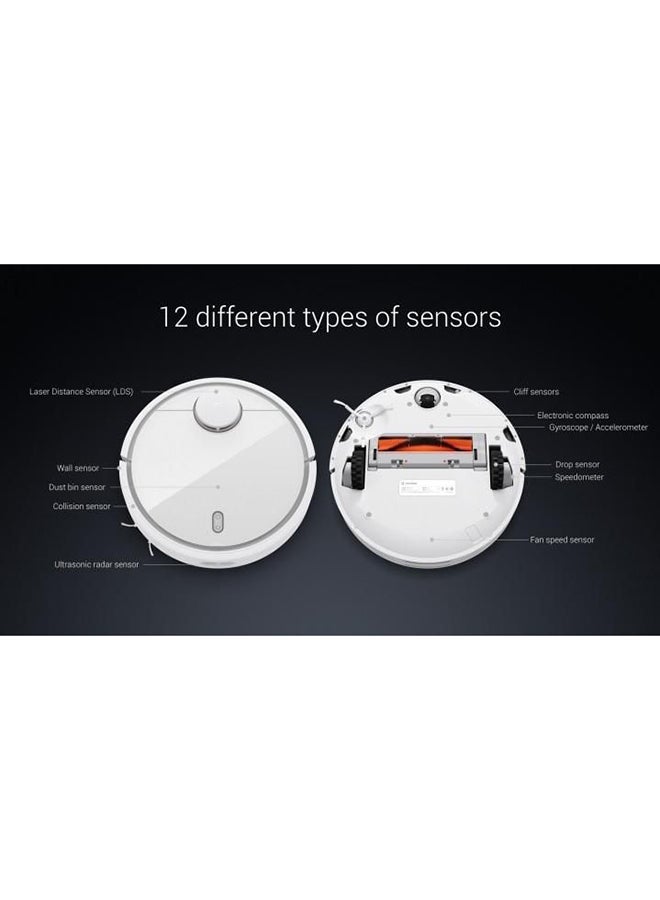 Xiaomi - Smart Home Robot Vacuum Cleaner Path Planning 1800pa Suction 5200mAh Battery 55W 55 W Mi Robot White - Image 1
