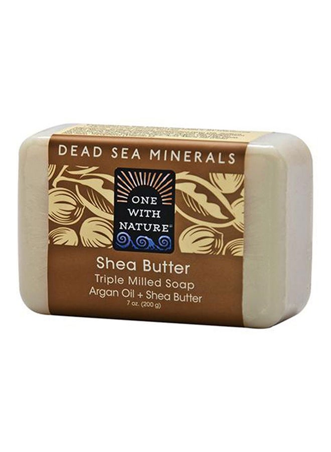 ONE WITH NATURE Shea Butter Triple Milled Soap White 200grams 