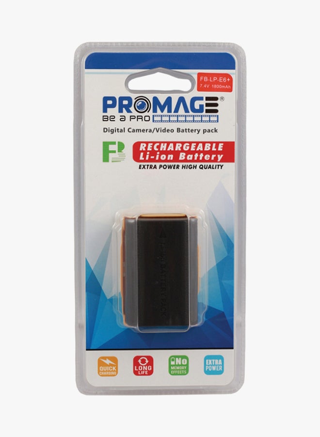 PROMAGE Rechargeable Lithium-ion Battery Pack For Canon LPE6+ Black - Image 2