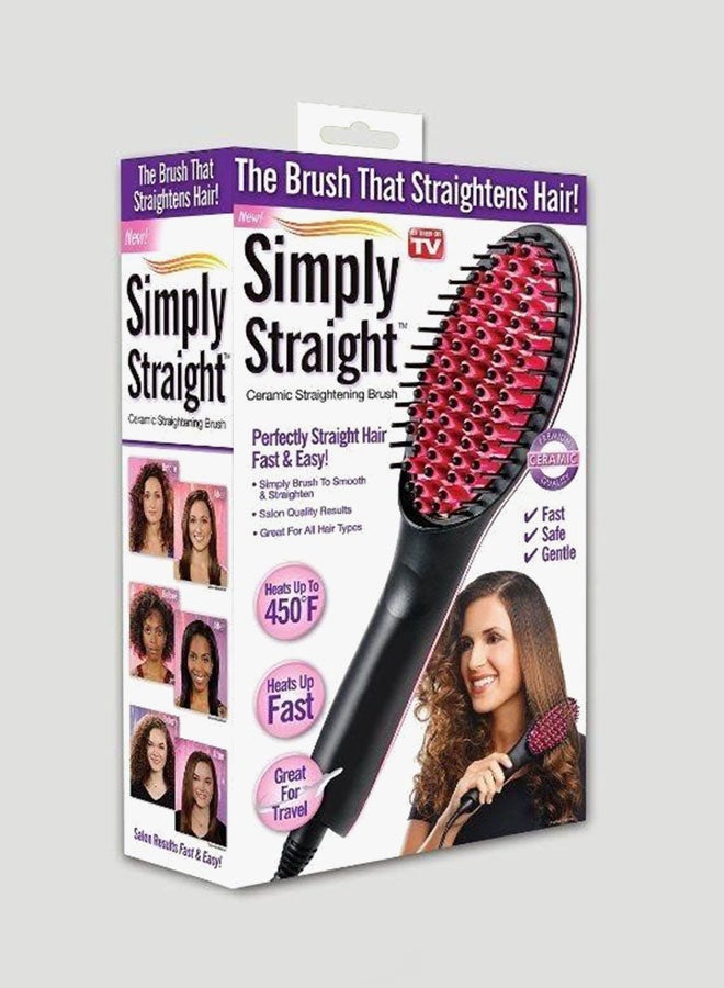 Hair Straightening Brush Pink/Black - Image 2