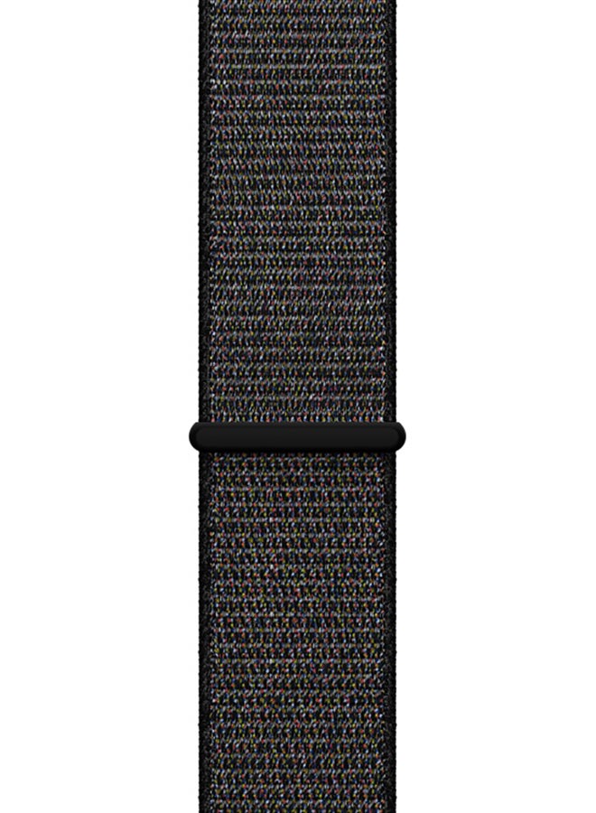 Woven Double Layer Nylon Sport Loop Strap For Apple Watch 38mm Black