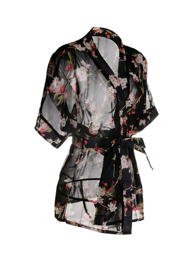 Beauty Rosy Printed Night Gown Black