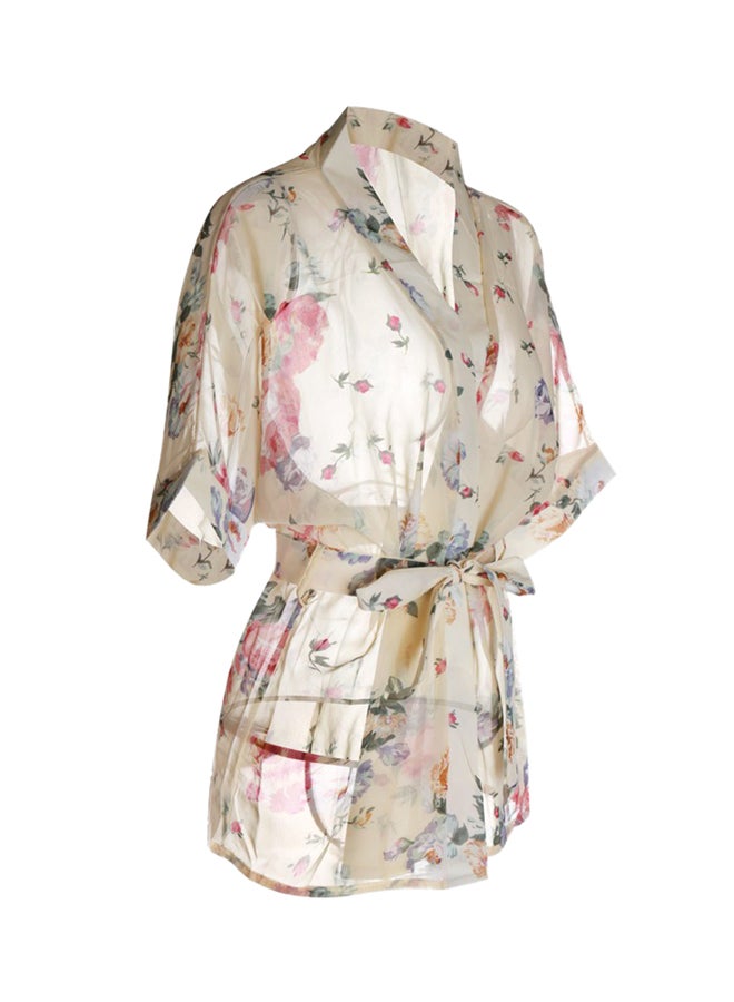 Beauty Rosy - Printed Night Gown Beige - Image 1