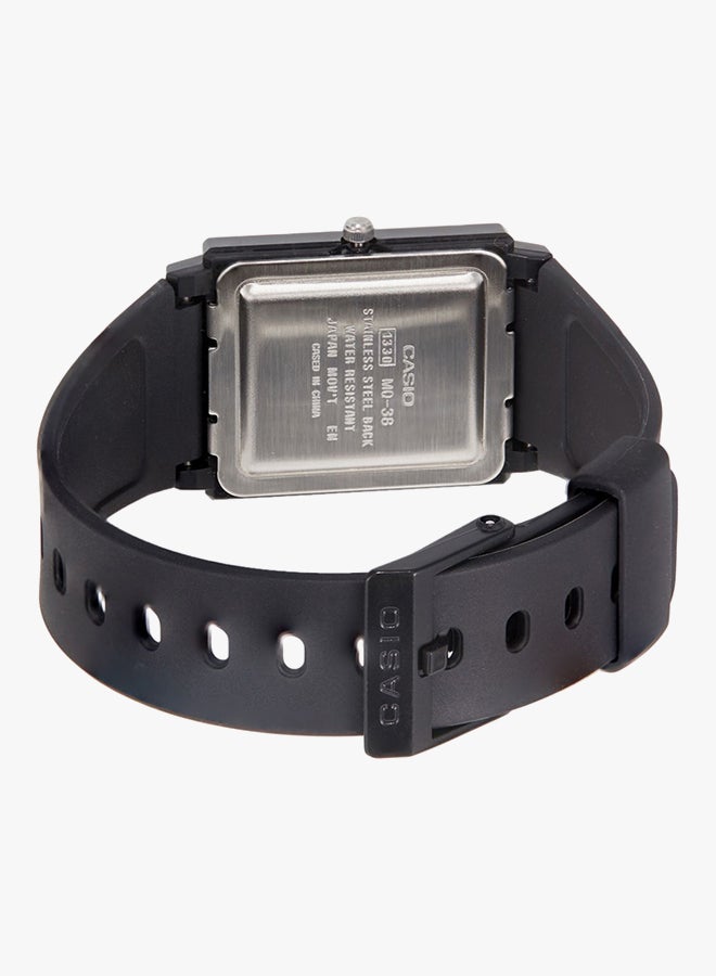 كاسيو ساعة يد بعقارب وبسوار من السيليكون طراز MQ-38-1A - قياس 27 مم - لون أسود للرجال - Image 2