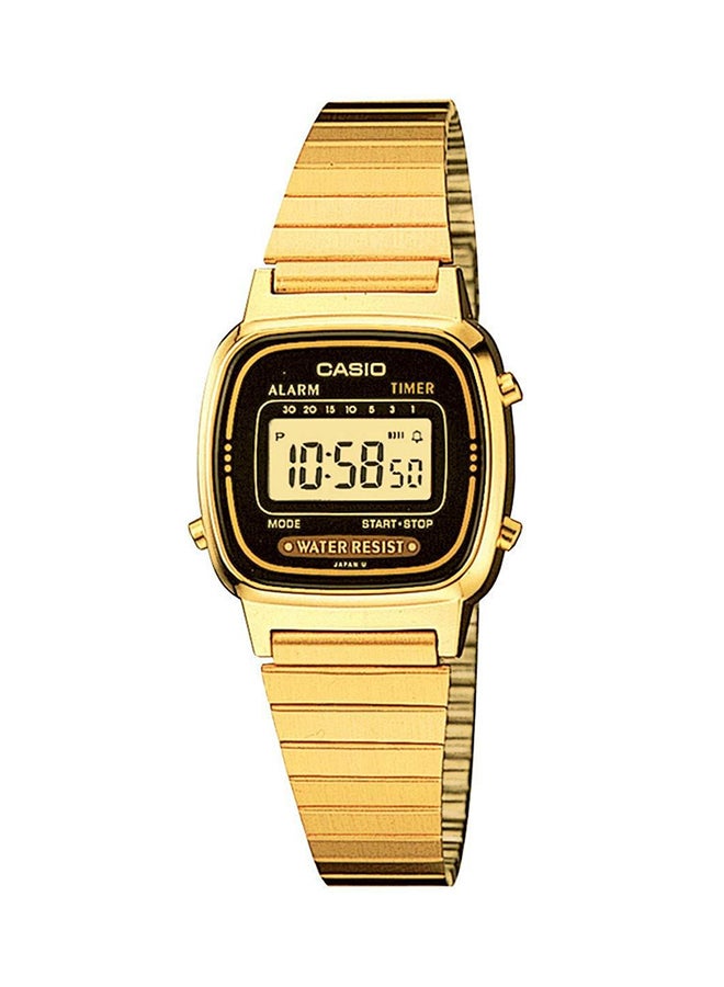 CASIO - Women's Women's Water Resistant Stainless Steel Digital Watch LA670WGA-1DF  - 20 mm - Gold - Image 1