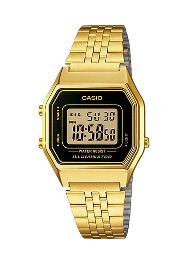 كاسيو ساعة يد رقمية بسوار من الإستانلس ستيل طراز LA680WGA-1D - قياس 29 مم - لون ذهبي للنساء - Image 1