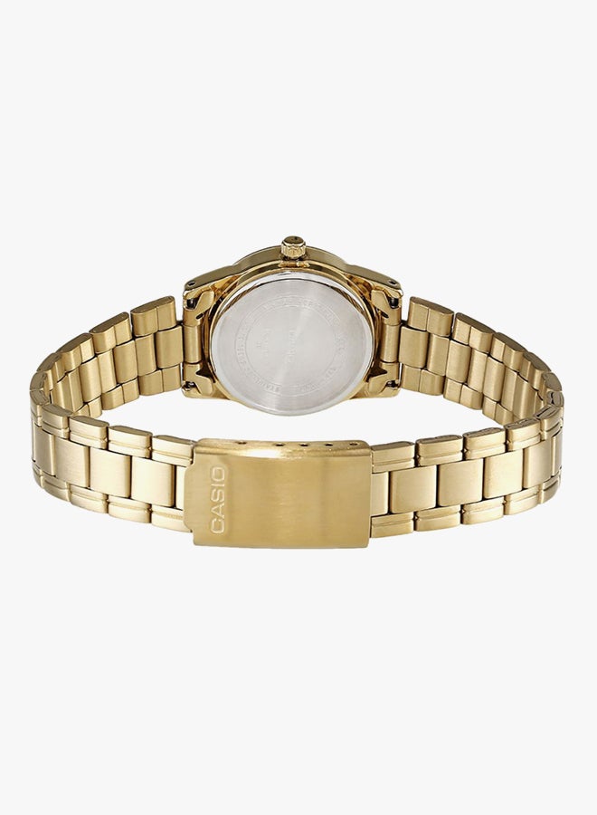 كاسيو ساعة يد بعقارب وسوار من الإستانلس ستيل طراز LTP-V001G-9B - قياس 31 مم - لون ذهبي للنساء - Image 2