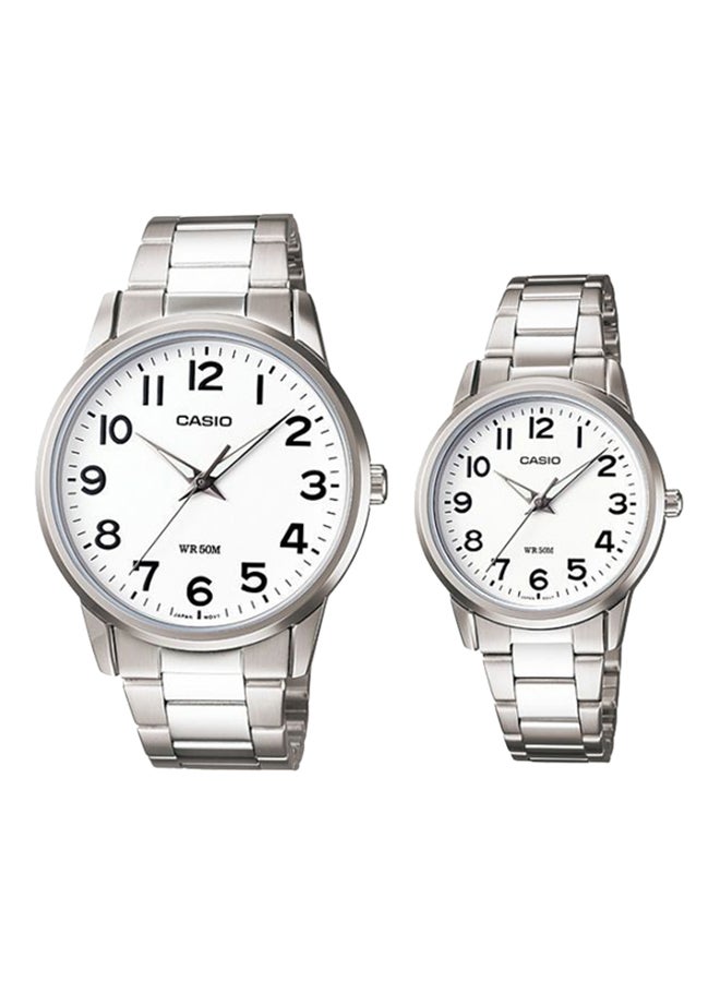 CASIO Water Resistant Analog Couple Watch Set MTP/LTP-1303D-7B  - Image 1