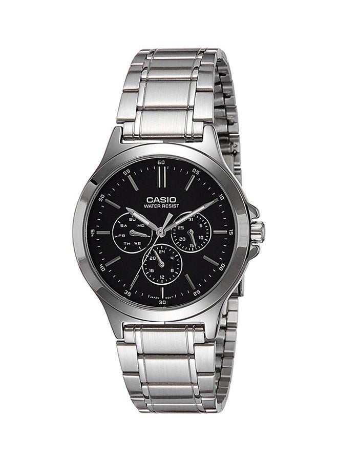 كاسيو ساعة يد بعقارب وسوار من الإستانلس ستيل طراز MTP-V300D-1AUDF - 40 مم - فضي للرجال - Image 1