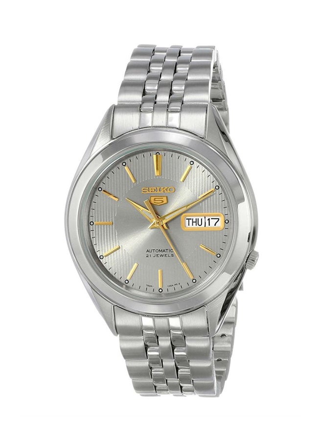 سيكو ساعة يد دائرية الشكل بعقارب وسوار من الإستانلس ستيل مقاس 38 مم - لون فضي - طراز SNKL19J1 للرجال - Image 1