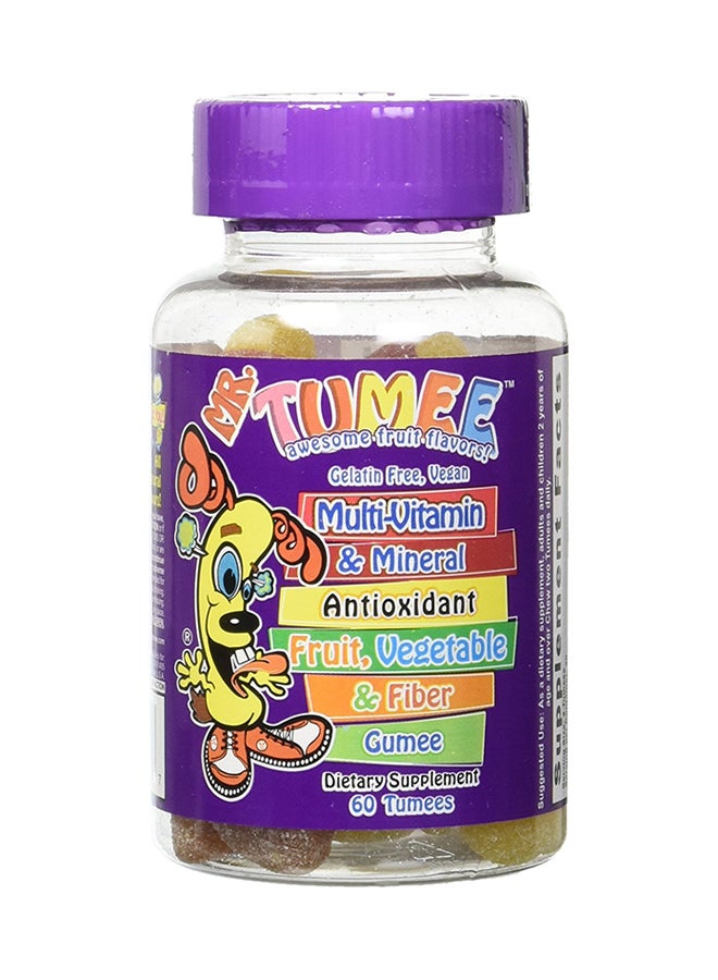 مستر تومي مكملات غذائية جومي تحتوي على متعدد الفيتامينات والفواكه والخضروات والألياف - 60 حبة
