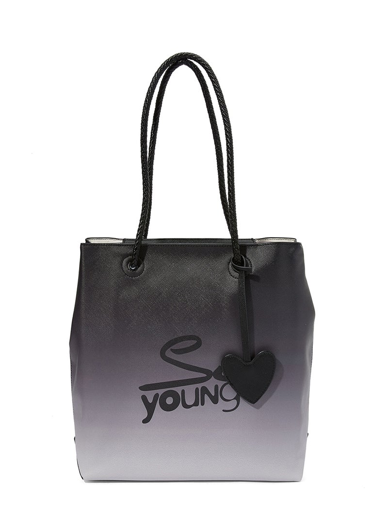سوديني حقيبة تسوق من ماركة سو يونغ بلونين مختلفين أسود - Image 1