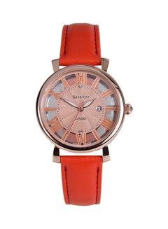 SHEEN Leather Analog Watch 4047PGL-4AUDR - 34 mm - Orange