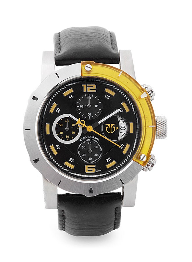 ساعة يد بعقارب وسوار جلدي مقاومة للماء طراز 9405SL03 للرجال