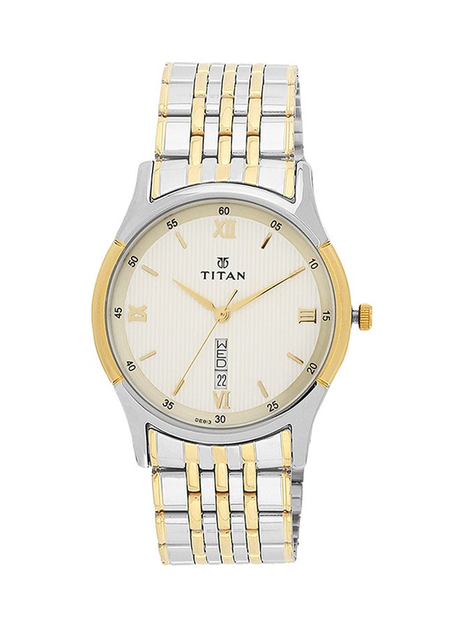 ساعة من الإستانلس ستيل مقاومة للماء بعقارب طراز 1636BM01 للرجال