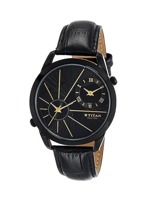 Men's Water Resistant Leather Analog Watch 1707NL01