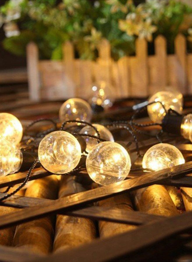 طقم مصابيح LED تعمل بالطاقة الشمسية من 10 قطع أصفر 2.5متر - Image 3