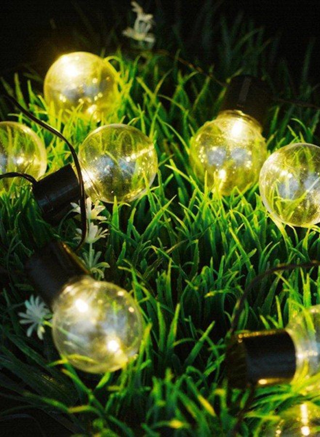 طقم مصابيح LED تعمل بالطاقة الشمسية من 10 قطع أصفر 2.5متر - Image 4