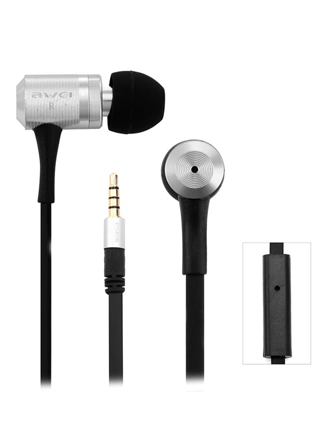 Awei In-Ear Earphones With Mic Black/Silver