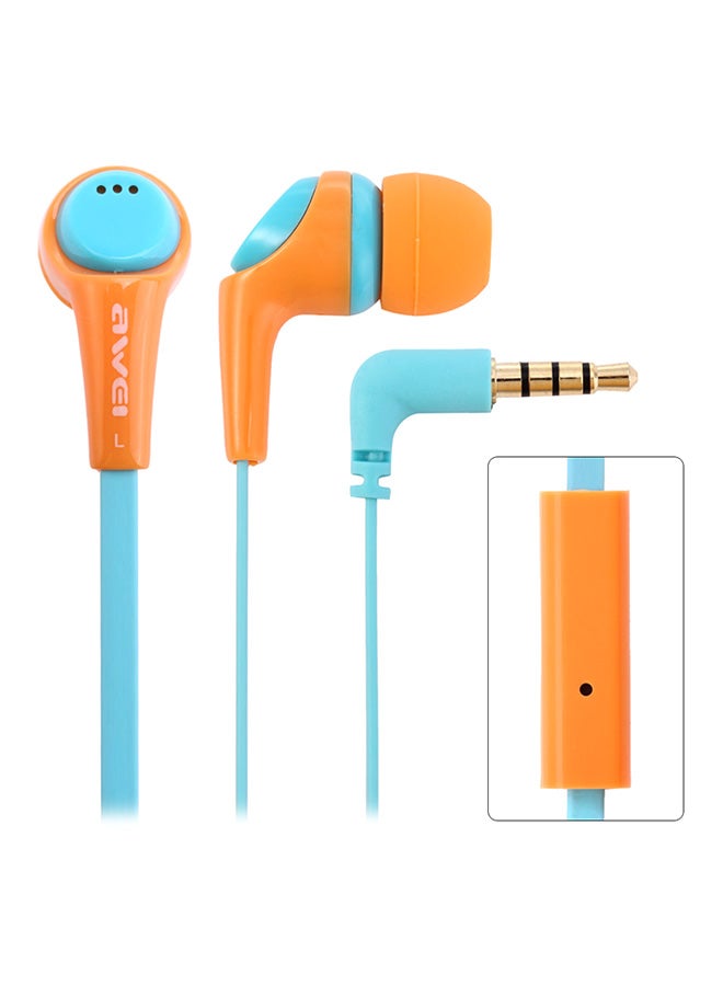 Awei In-Ear Earphones With Mic Blue/Orange