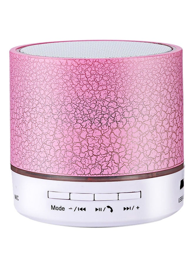A9-Wireless Bluetooth Speaker With Crack Pattern/LED Flash/TF Card Support Pink 
