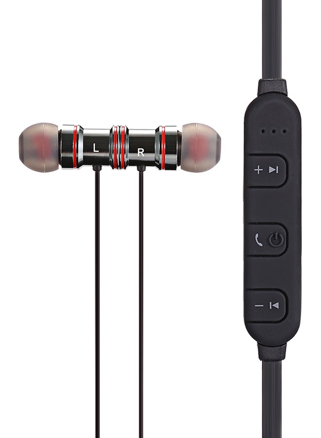 Generic Wireless In-Ear Magnetic Noise Cancelling Bluetooth Sports Headset With Mic Black 