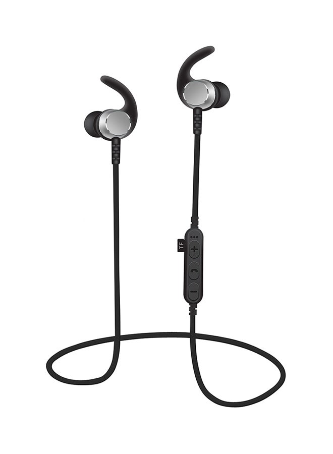 Generic Noise Cancelling Bluetooth Wireless Sports Headset With TF Slot Black/Silver 