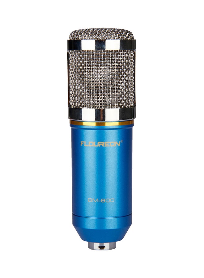 BM-800 Condenser Microphone With Shock Mount Blue