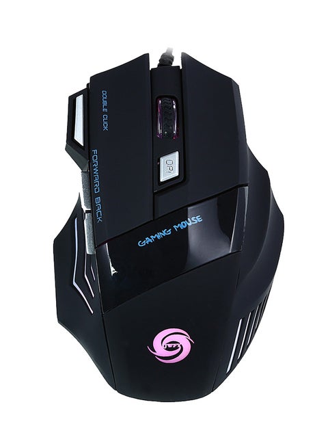 ماوس ألعاب USB سلكي ضوئي بحساسية 5500 نقطة لكل بوصة و7 أزرار أسود