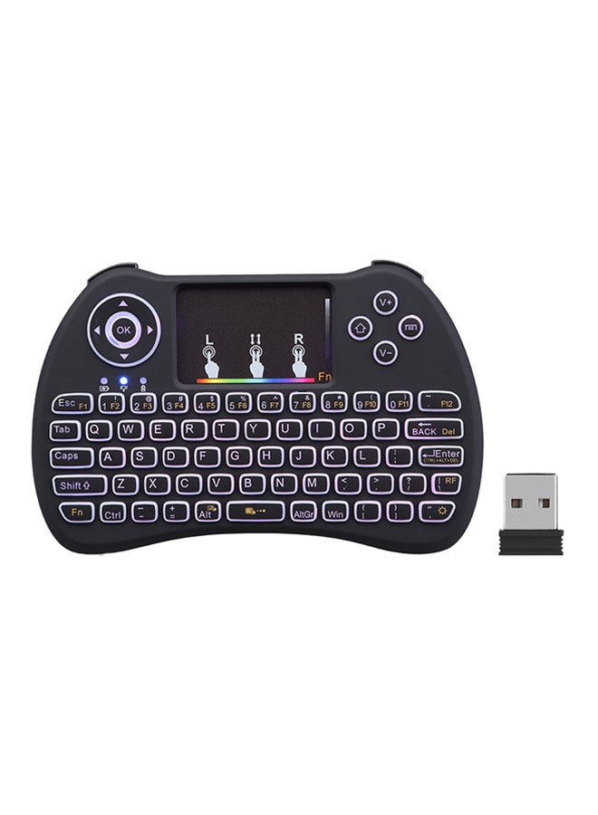Wireless Mini Keyboard Backlight Function With Touchpad Support RGB Black
