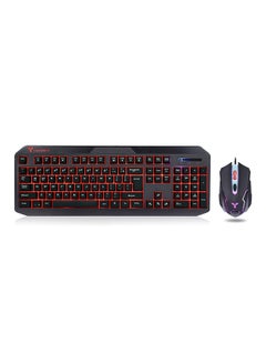 CS6090L Wired Optical Keyboard Mouse Combo With LED Backlit Black