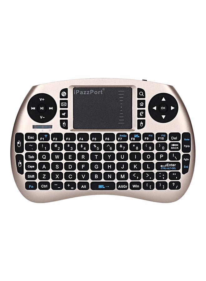 iPazzPort - 2.4Ghz Rf Wireless Hand-Held RC-Keyboard Touchpad Tyrant gold - Image 1