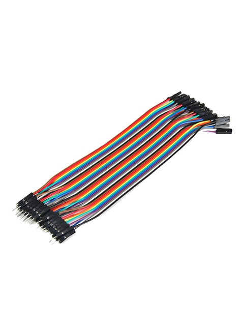 40-Piece DuPont 20cm Male To Female Breadboard Jumper Wire Cable Combination For Arduino Multicolour