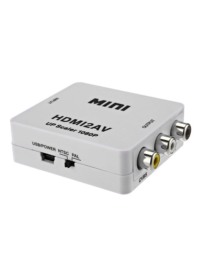 Generic HD 1080P HDMI To AV Composite Video Converter With 3 RCA Connectors For TV PS3 VHS VCR DVD White 