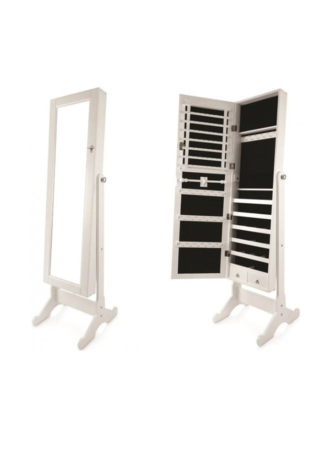 Full Length Jewelry Cabinet With Mirror White