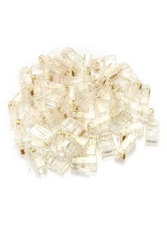 Generic 50-Piece Network Joint RJ45 Crystal Quality Computer Cable Connector Clear 
