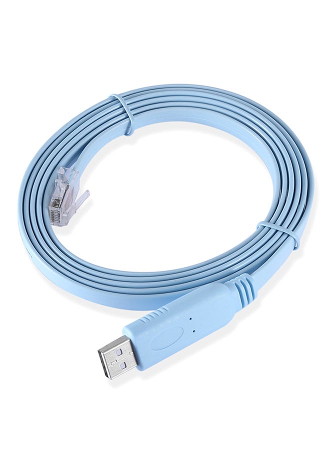 USB To RJ45 Serial Console Port Cable Blue