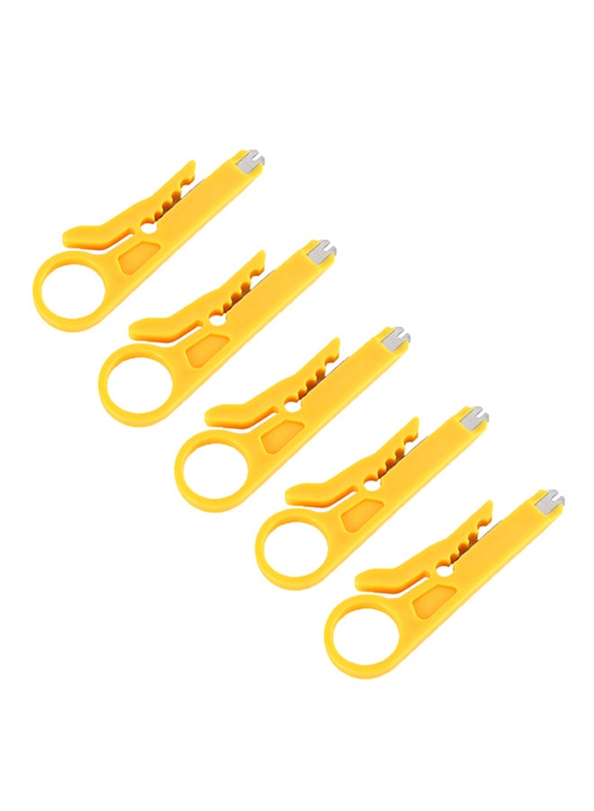 5-Piece Network UTP Cable Cutter Stripper Pliers Punch Down Hand Tool Yellow 