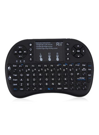 I8+ Mini 2.4GHz Wireless Touchpad QWERTY Keyboard Built-in Lithium Battery For Smart TV Black - v1523017224/N13659307A_1