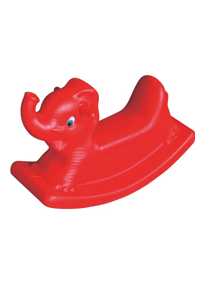 Rainbow Indoor Plastic Elephant Cartoon Design Riding Toy Kids Baby Rocker Horse 73x30x46cm 