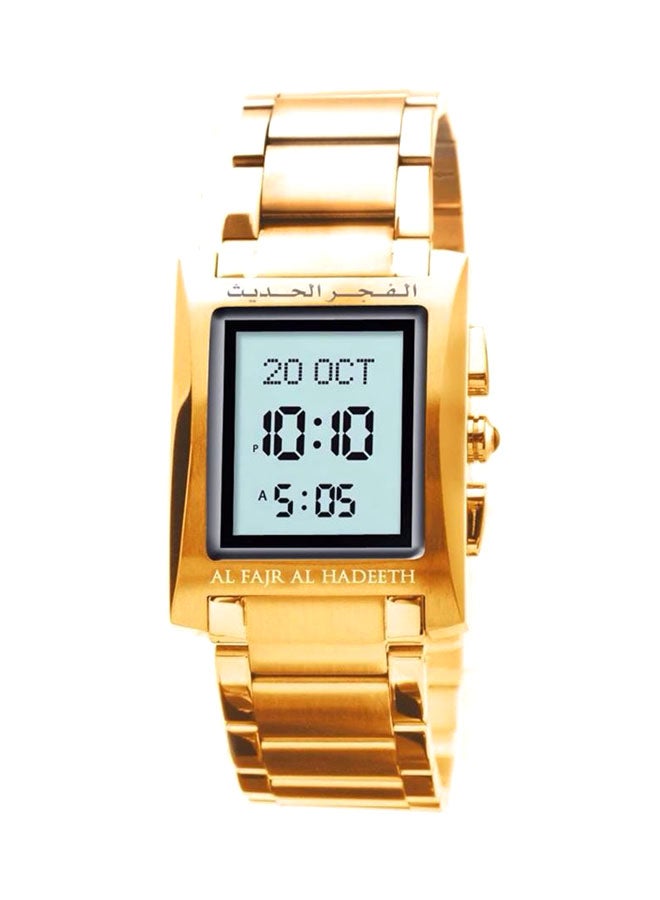 Al Fajr Al Hadeeth Men's Dawn Hour Stainless Steel Digital Watch AL-208G 