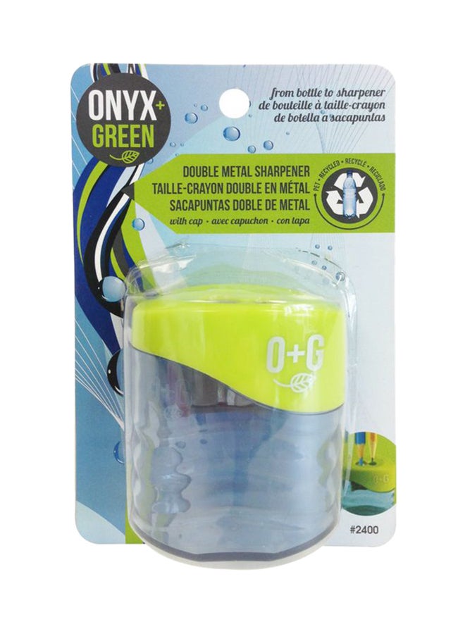 Double Sharpener with Recycled Plastic Reservoir Eco Friendly Clear/Green