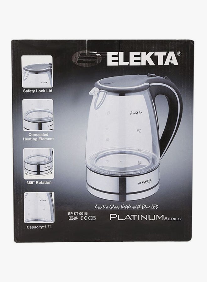 اليكتا غلاية كهربائية مقاومة للحرارة بقدرة تتراوح بين 1850 و2200 وات سعة 1.7 لتر EP-KT-001G شفاف/رمادي - Image 4