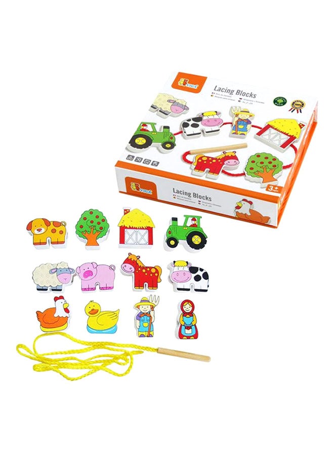 Viga Lacing Animals Farm Blocks 