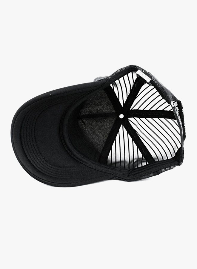 Cartoon Printed Cotton Hip-Hop Baseball Cap Black/White - Image 3