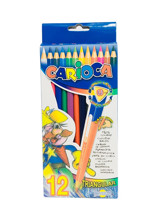 كاريوكا طقم أقلام رصاص للتلوين مكون من 12 قطعة متعدد الألوان